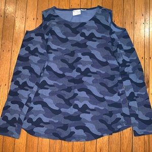 Women Control Blue Camo Top